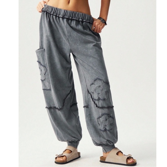 Plus Boho Gray Jogger Pants 1X